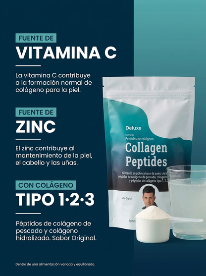 Collagen Peptides · Colágeno marino con vitamina C y zinc